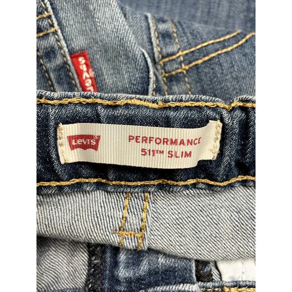 LEVI'S 511 Performance Slim Jeans Medium Wash Blue Stretch Denim Kids Boys 6 - Picture 7 of 10